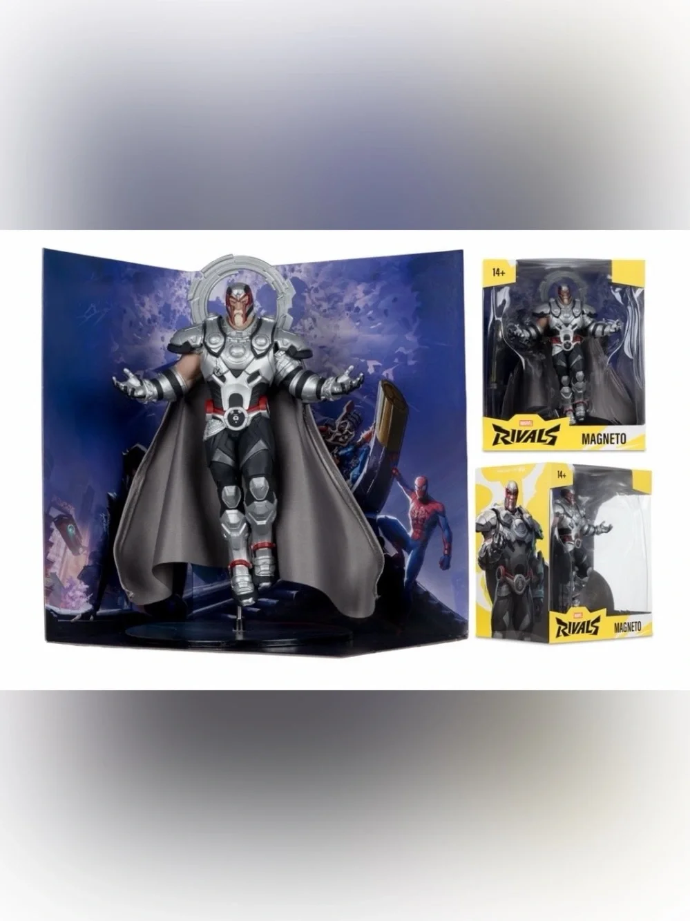 New Magneto Marvel Rivals McFarlane Toys Figure Collectible 1:10 Base Backdrop